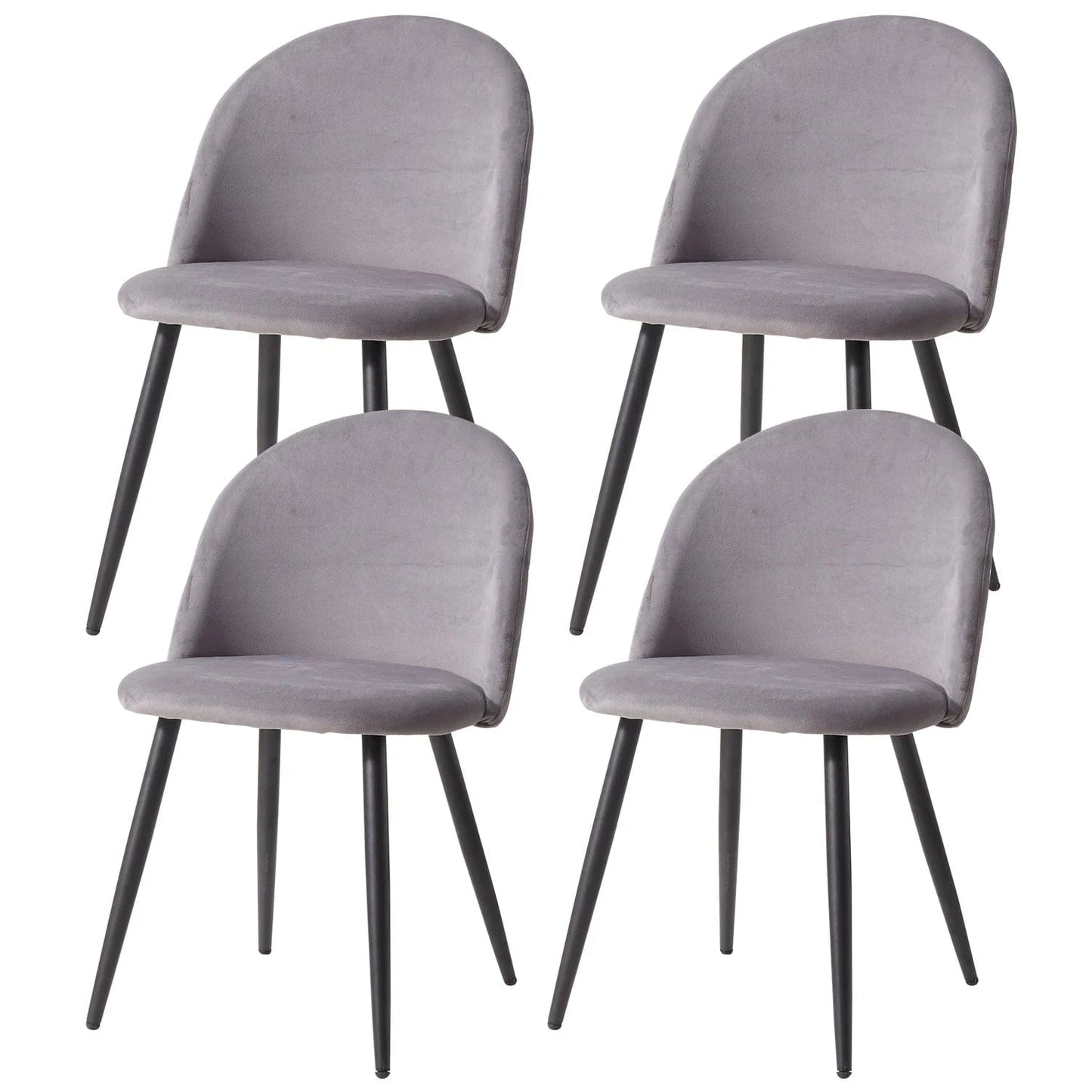 Chaise de réunion style nordique en velours | SET DE 4 PIÈCES