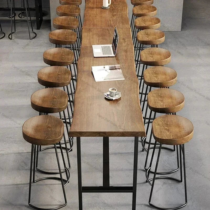 Table haute longue style rustique