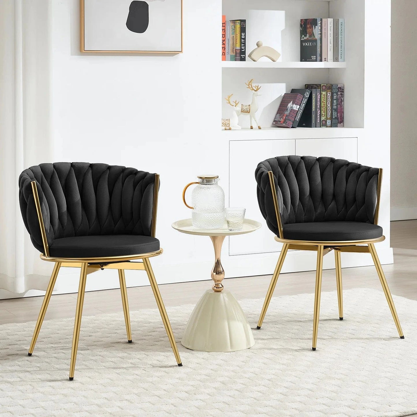 Chaise espace accueil design luxe | SET 2 PIÈCES