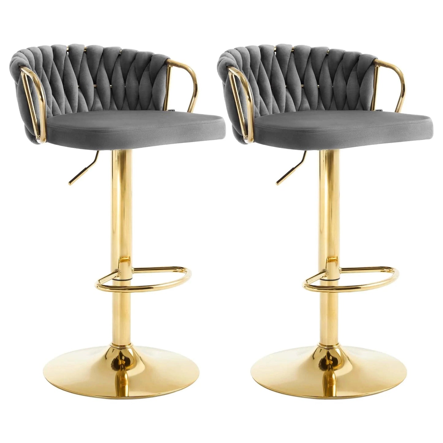 Chaise haute bureau en Velours | SET 2 PIÈCES