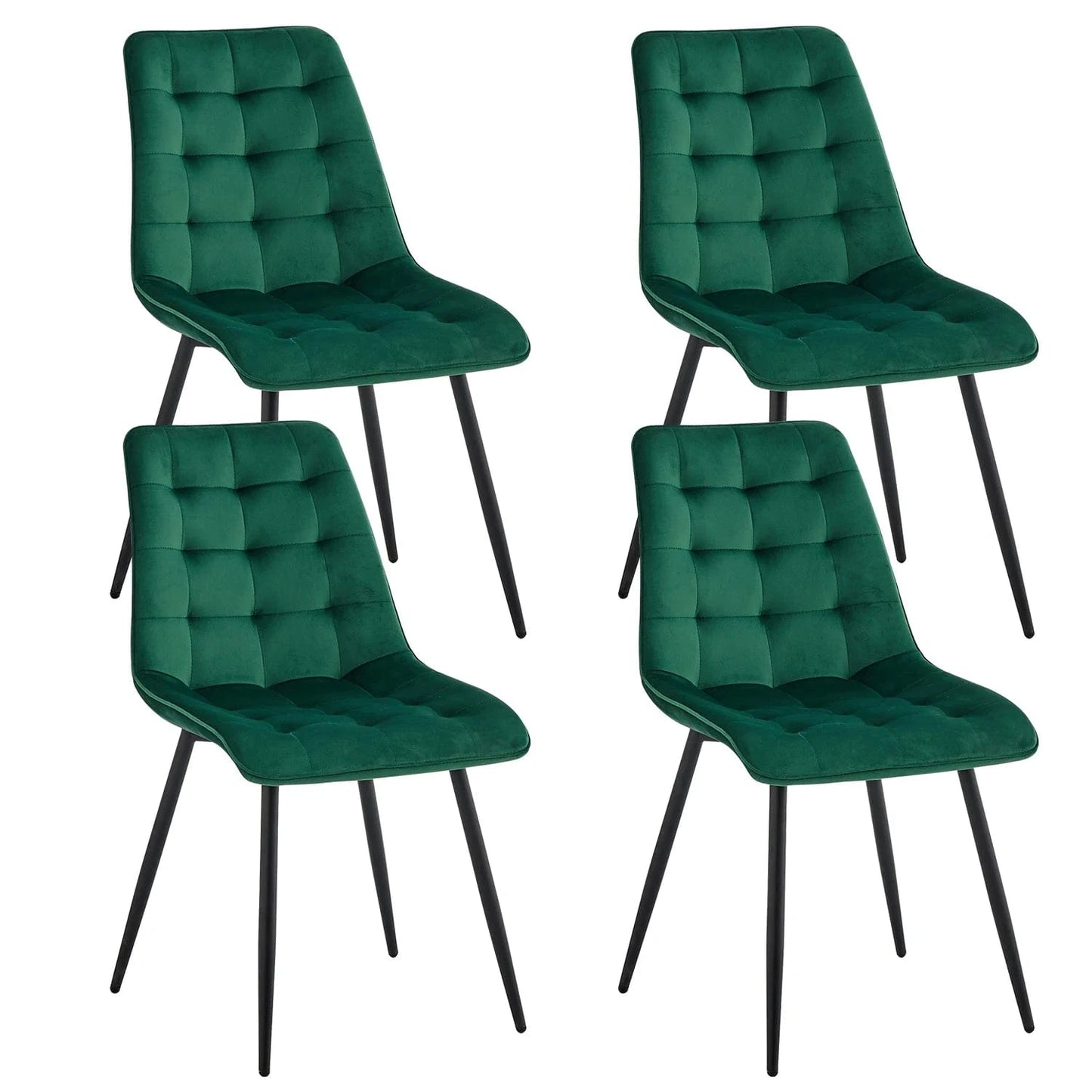 Chaise de réunion en velours | SET DE 4 PIÈCES