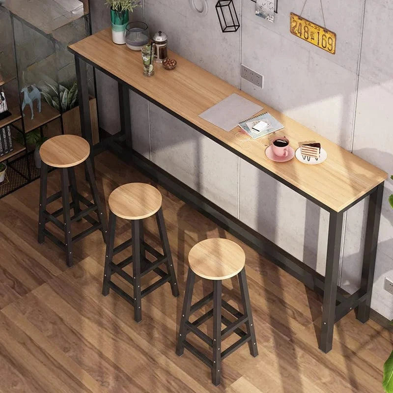 Table haute noir et bois