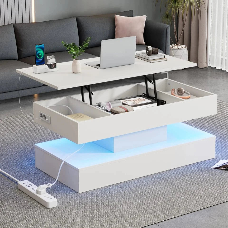 Table basse bois deux plateaux