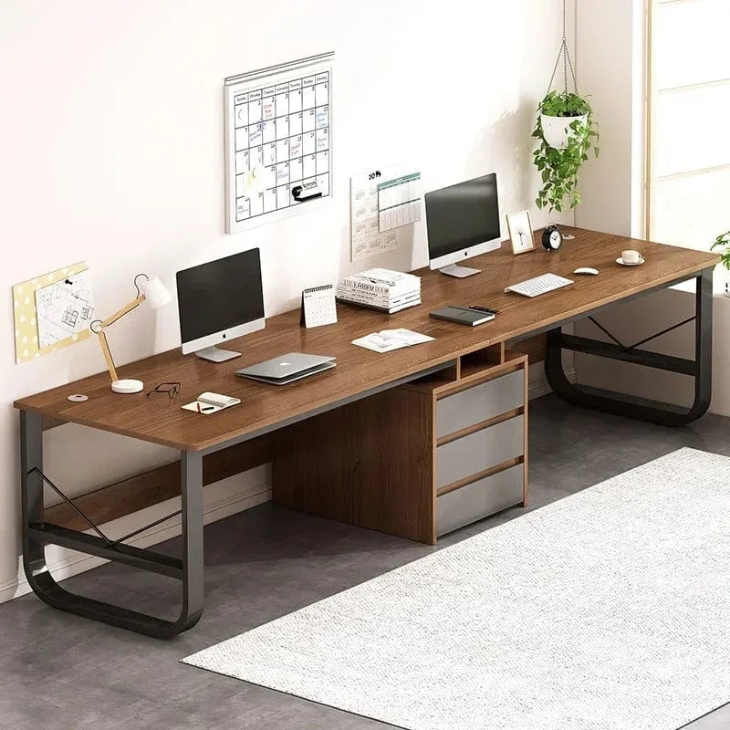 Bureau double avec rangement