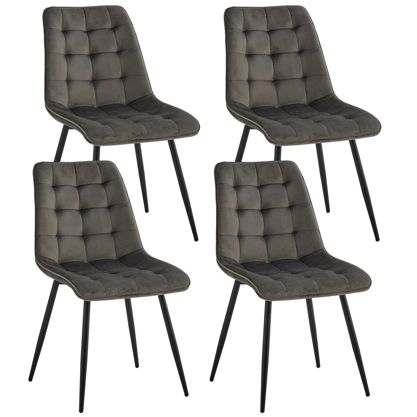 Chaise de réunion en velours | SET DE 4 PIÈCES