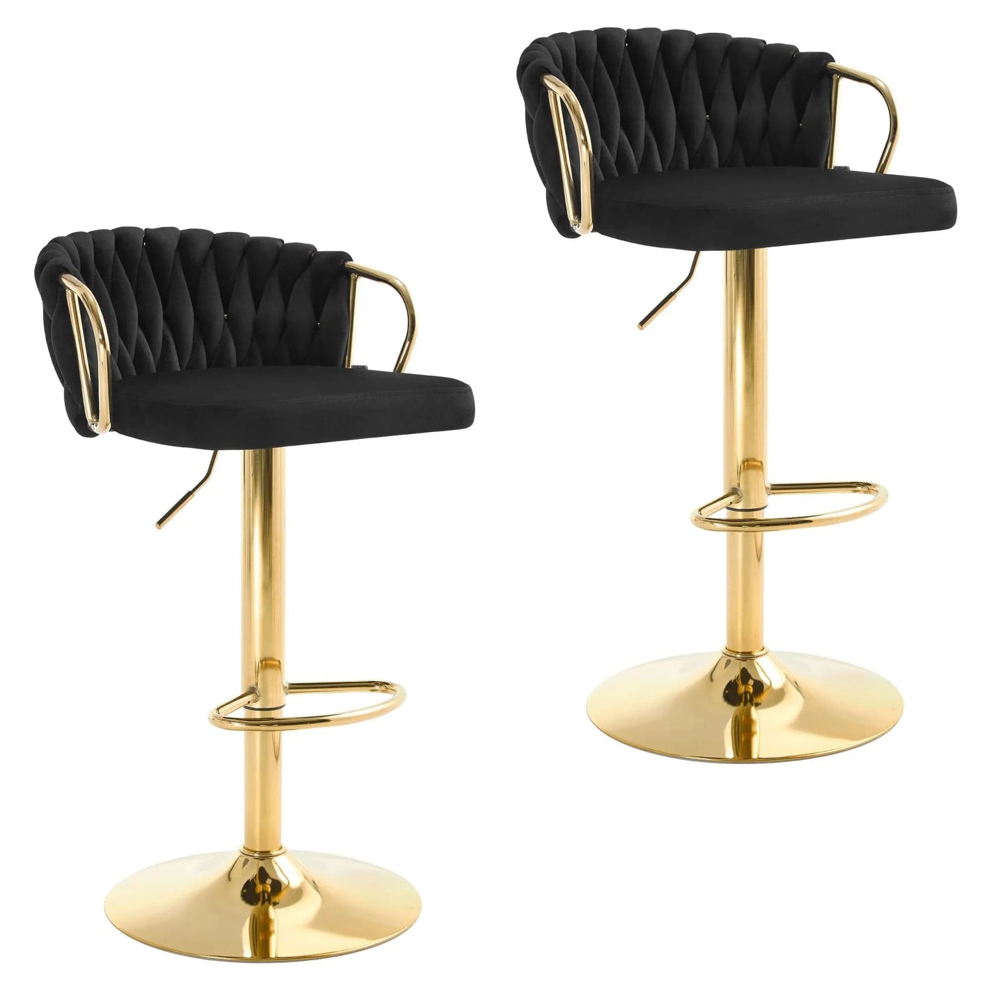 Chaise haute bureau en Velours | SET 2 PIÈCES