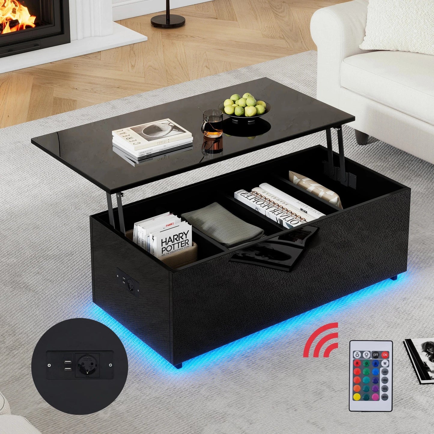 Table basse bois deux plateaux