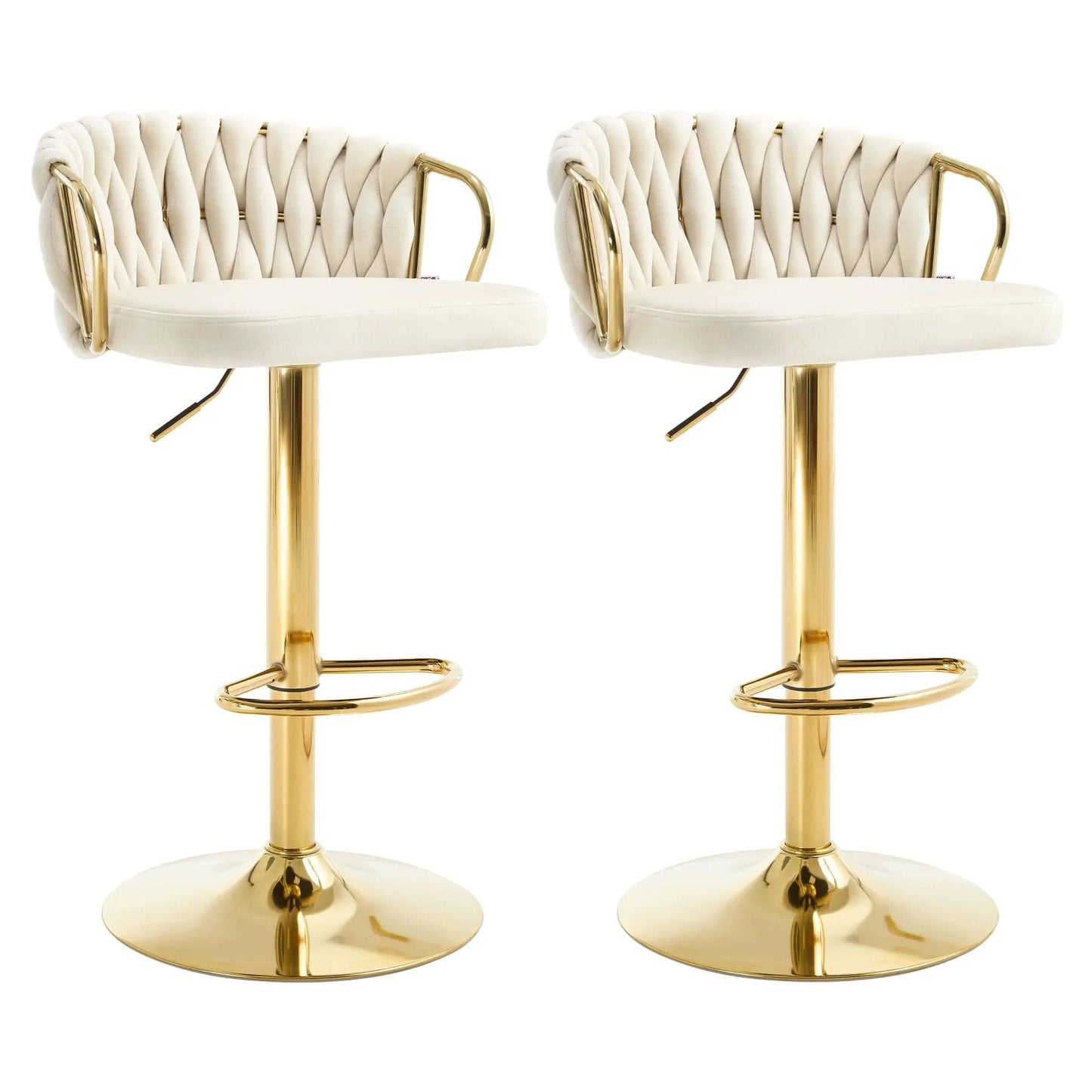 Chaise haute bureau en Velours | SET 2 PIÈCES