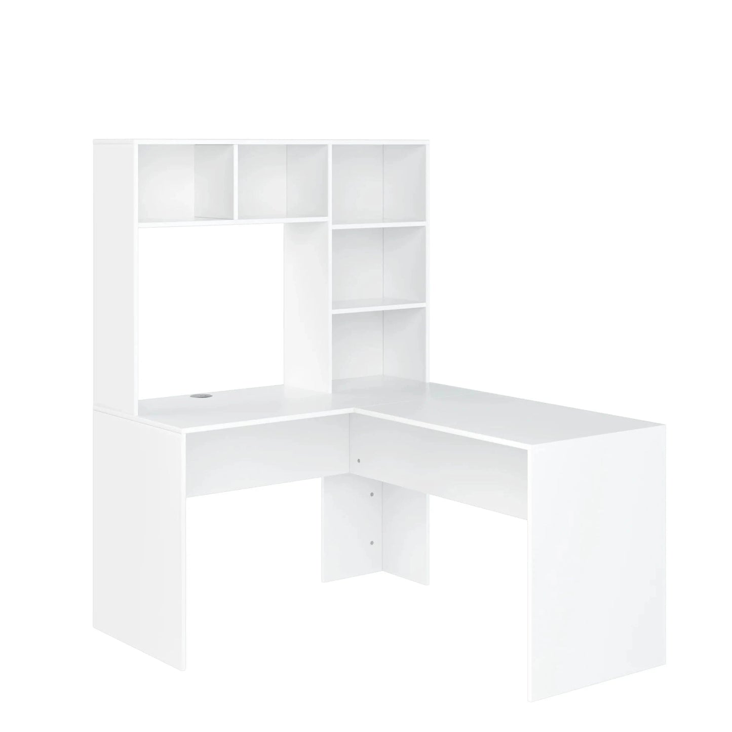Bureau angle blanc avec etagere