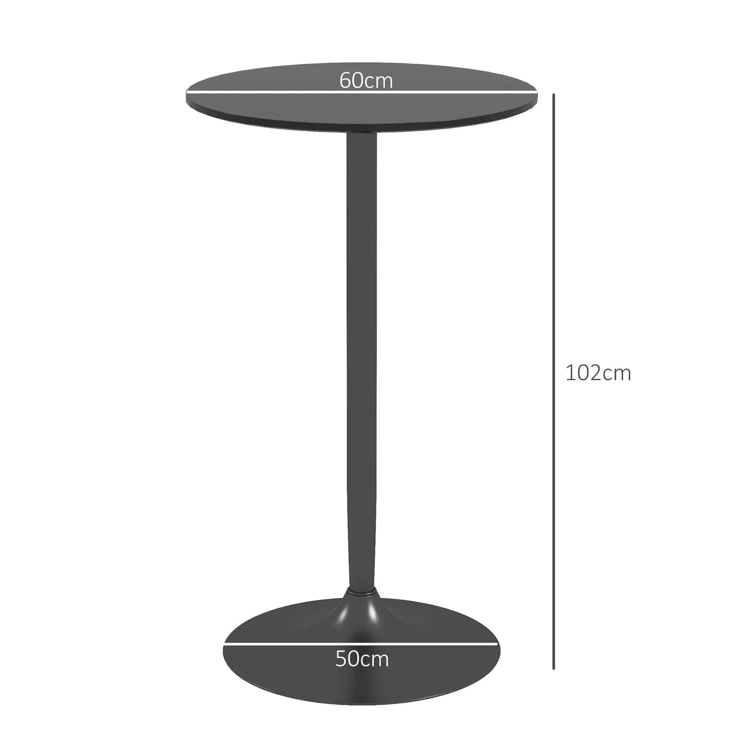 Table haute ronde noire