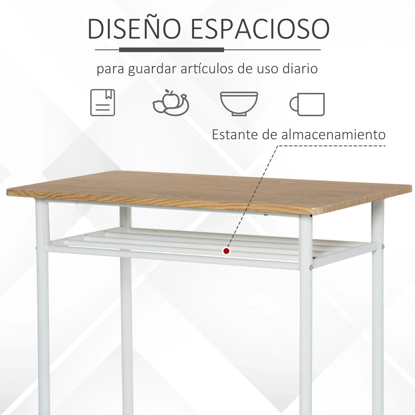 Ensemble table haute de bar et 2 chaises