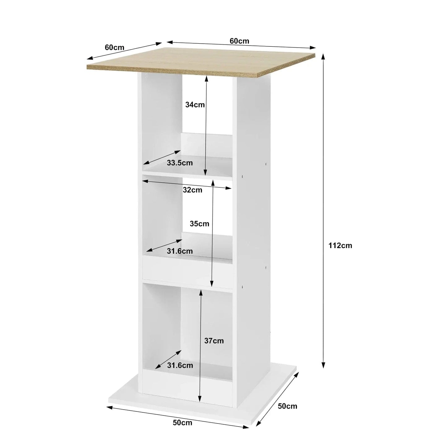 Table de cafétéria haute avec rangement