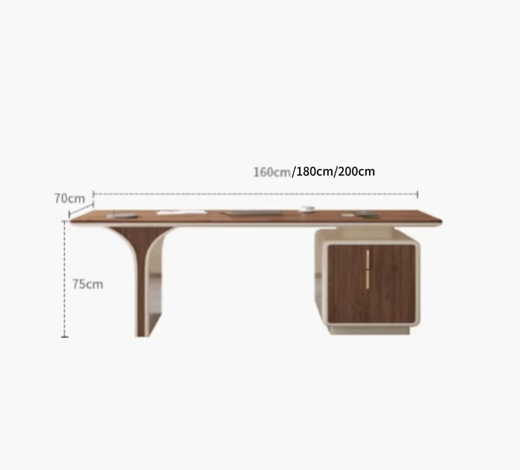 Bureau scandinave blanc et bois massif