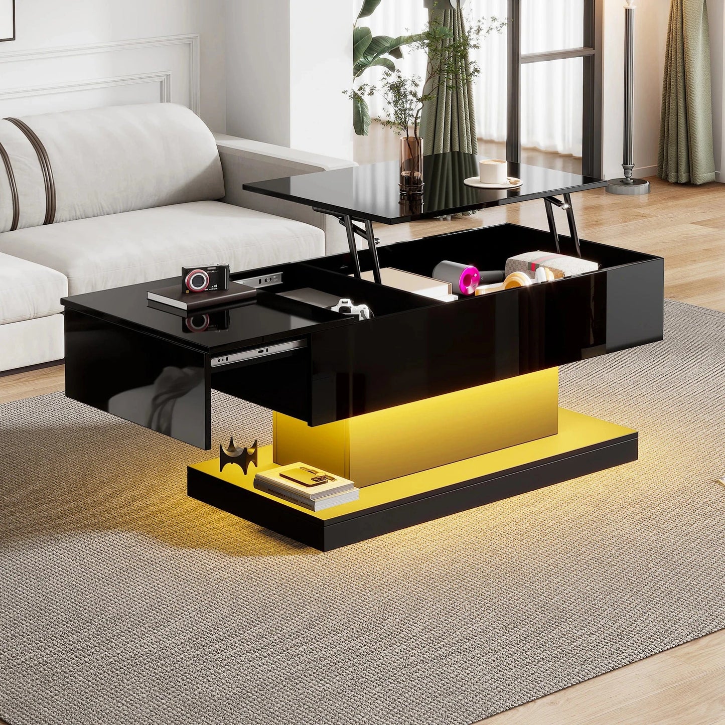 Table basse bois deux plateaux