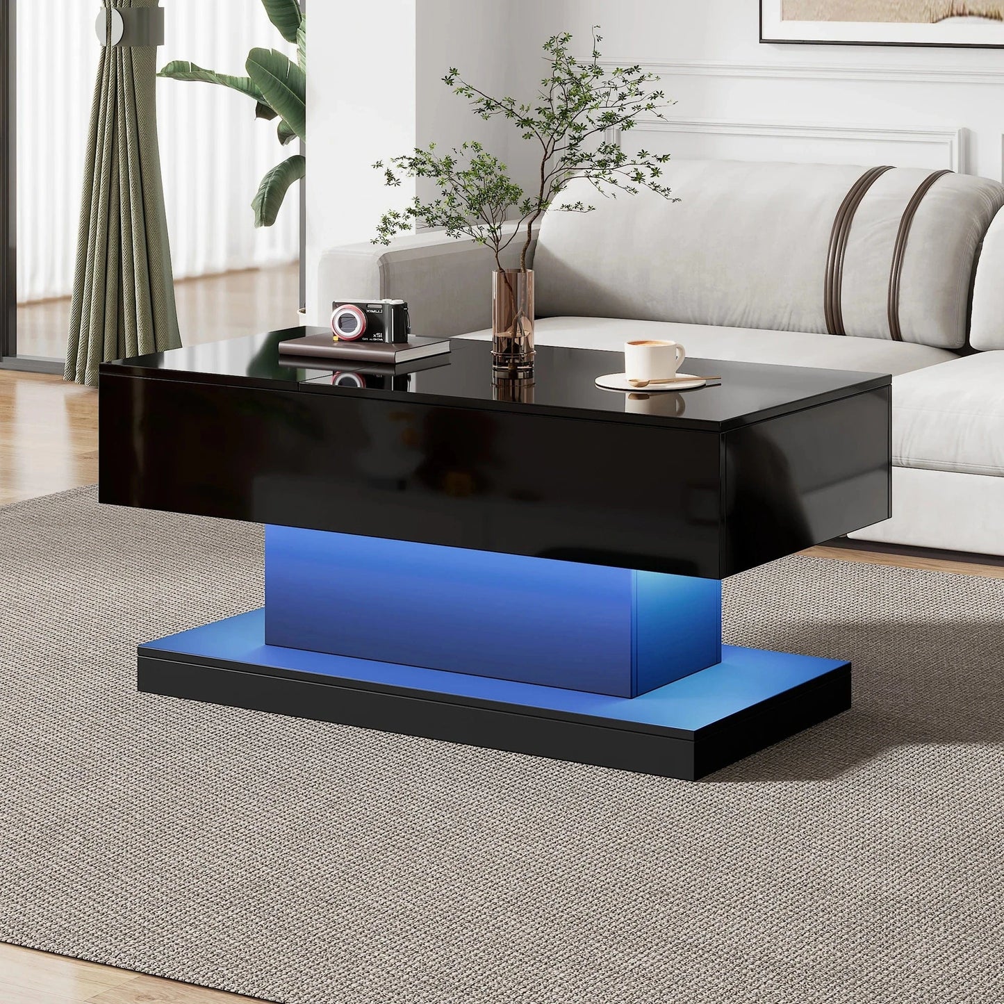 Table basse bois deux plateaux