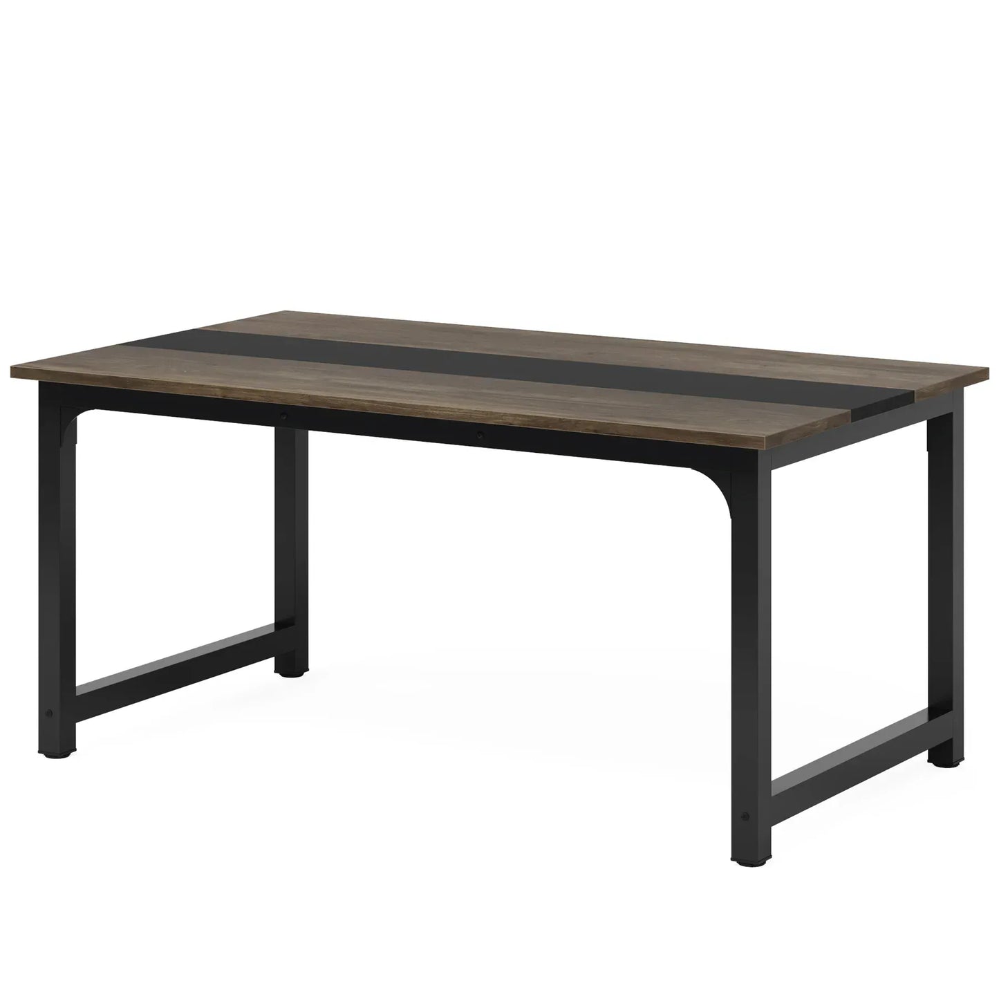 Bureau en chêne et acier noir 160 x 80 cm
