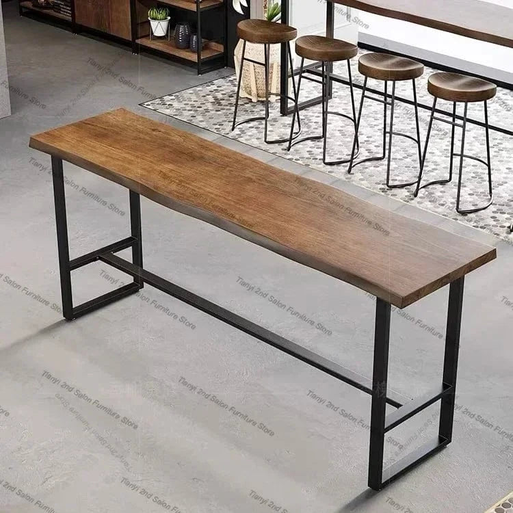 Table haute longue style rustique