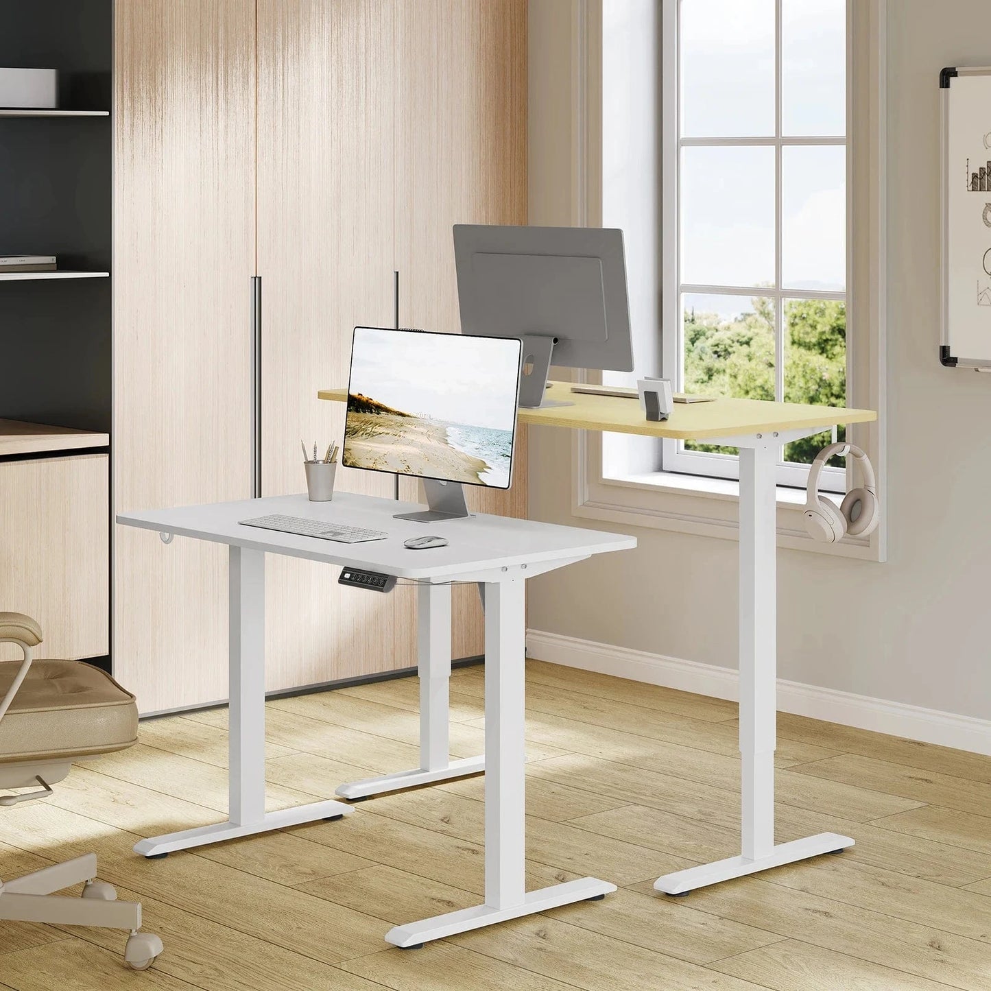 Bureau assis debout blanc
