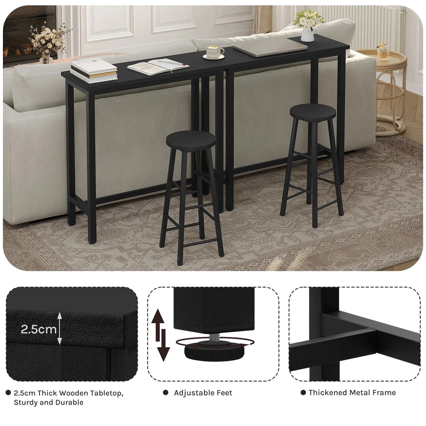Petite table haute noire