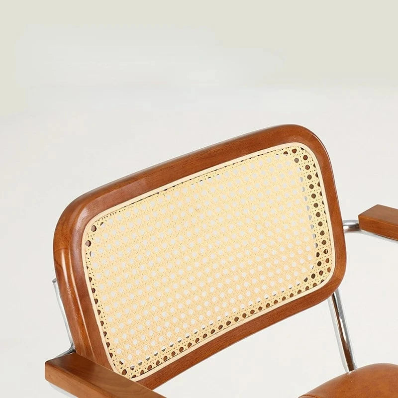 Chaise cuir et bois vintage