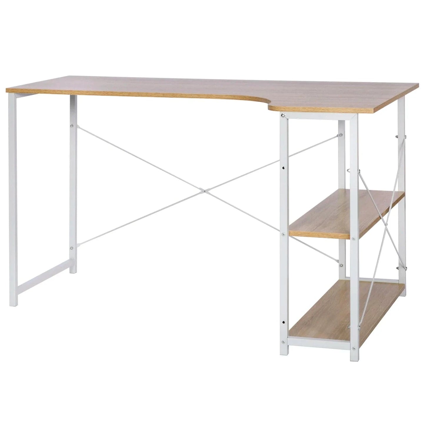 Bureau scandinave métal noir et bois étagère