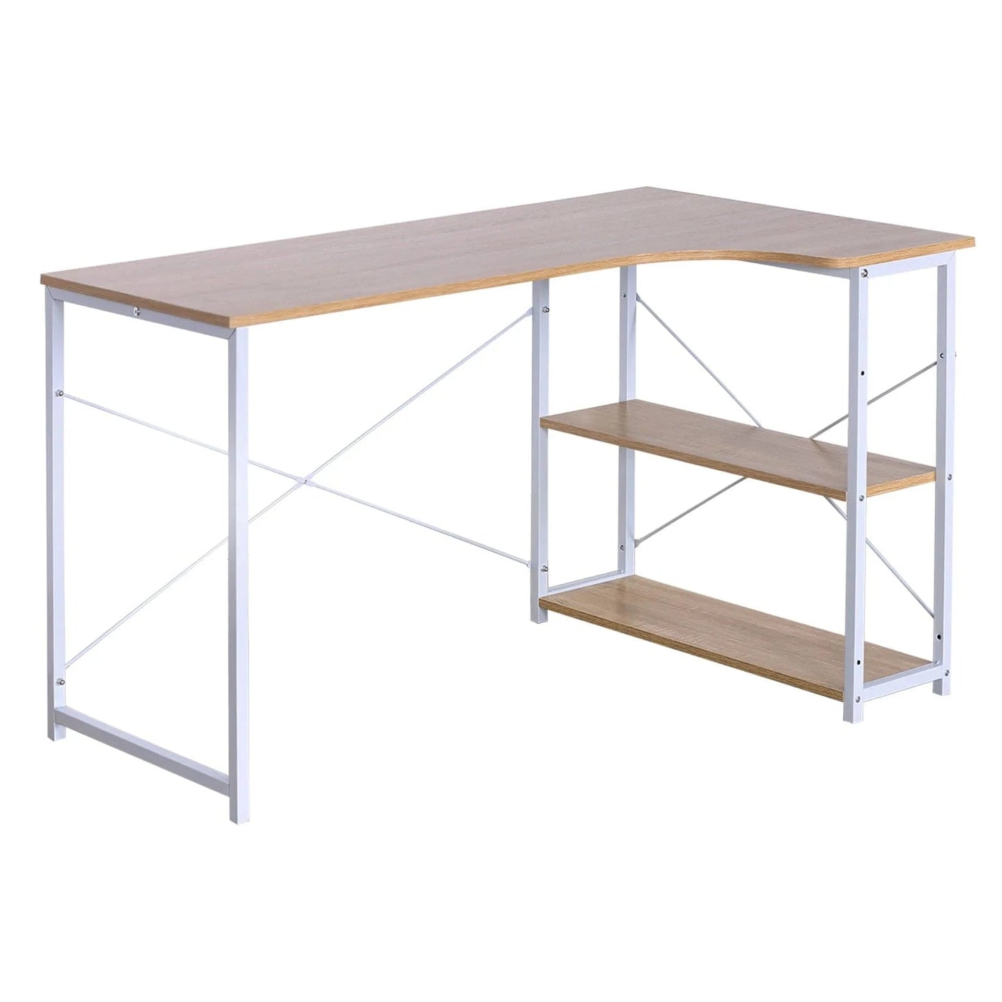 Bureau scandinave métal noir et bois étagère