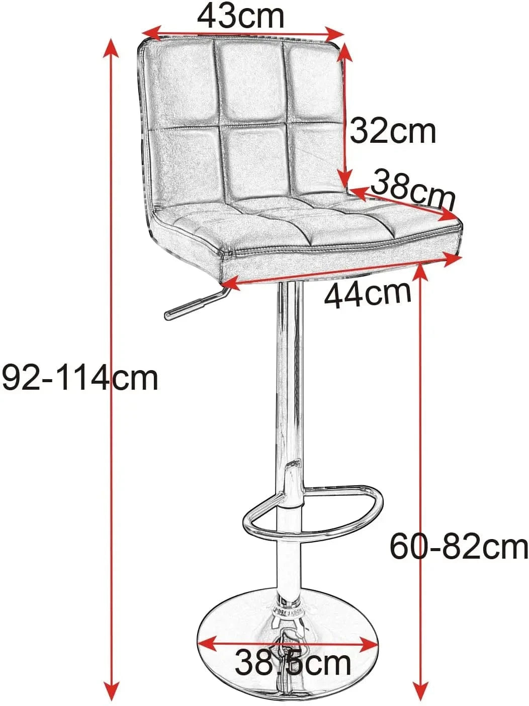 Chaise haute bureau en tissu | SET 2 PIÈCES