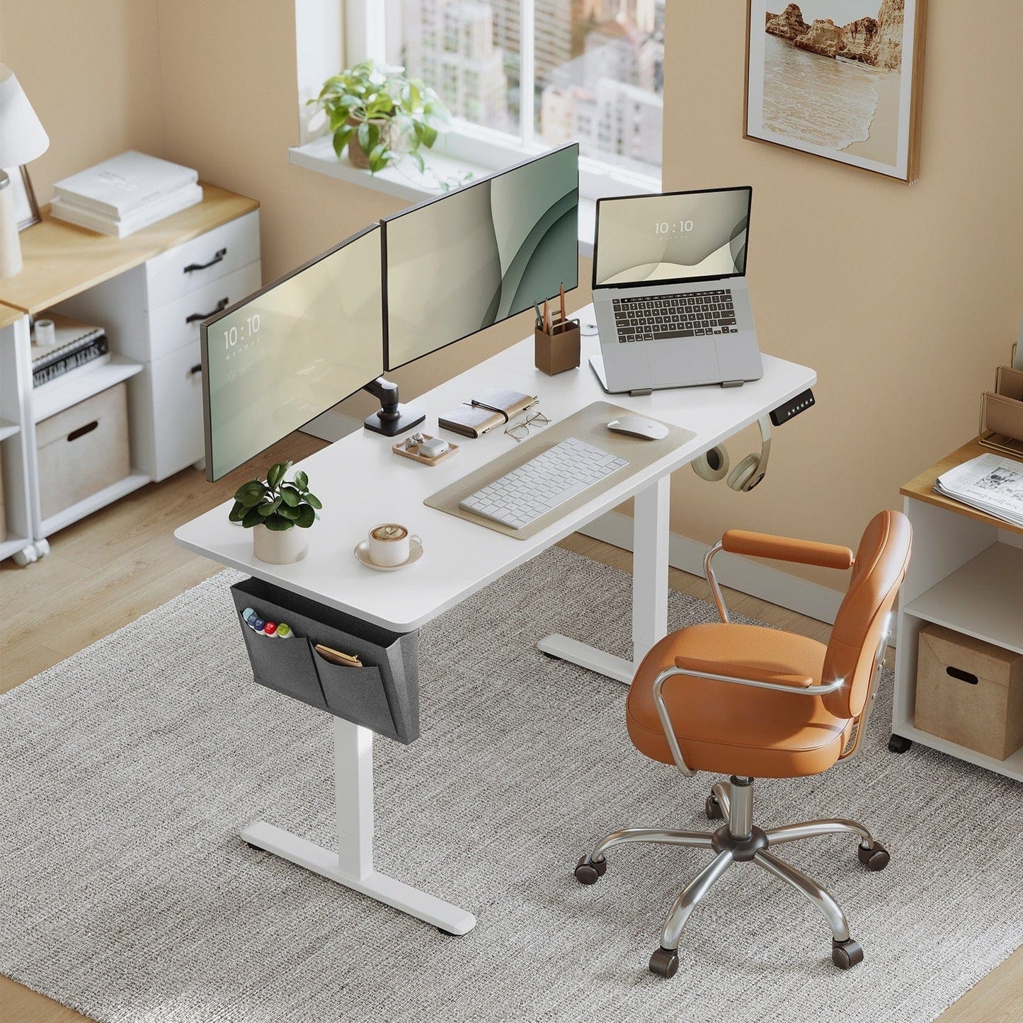 Bureau assis debout bois