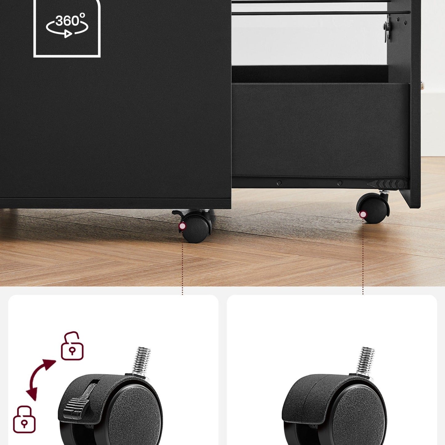 Caisson bureau avec serrure