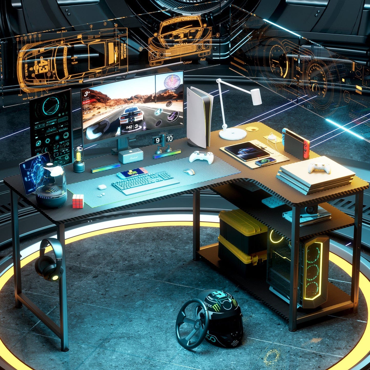 Bureau gamer angle 100 x 50 cm