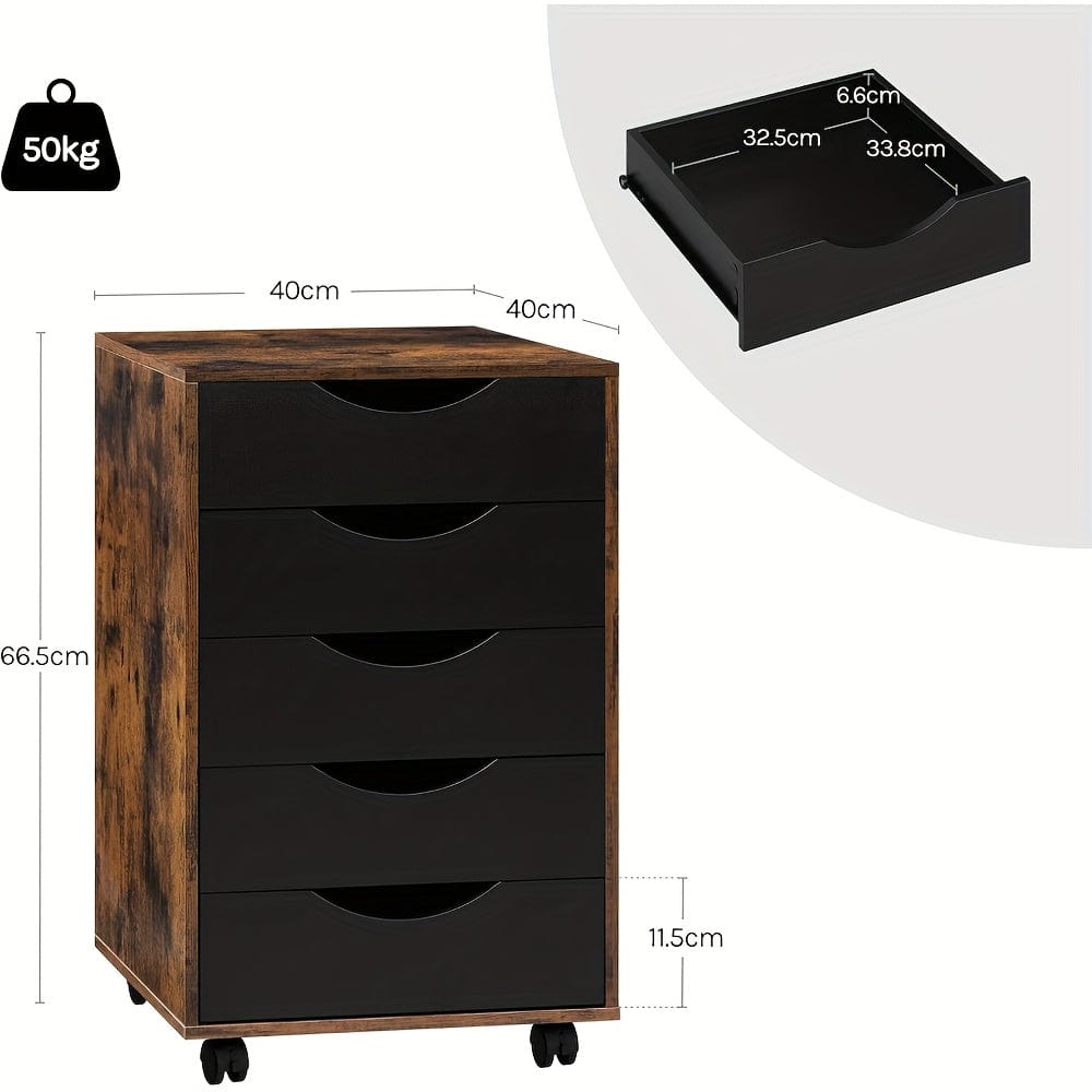 Caisson bureau noir et bois