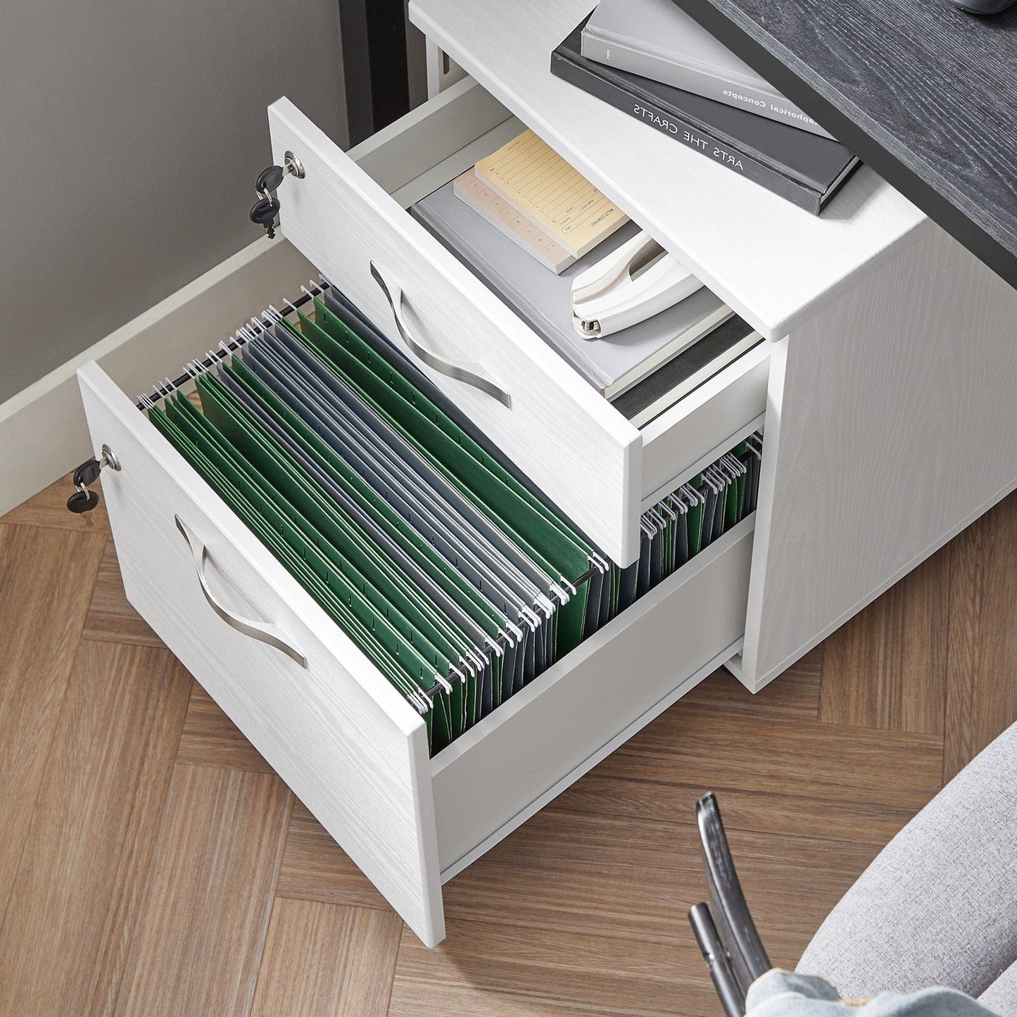 Caisson bureau avec serrure