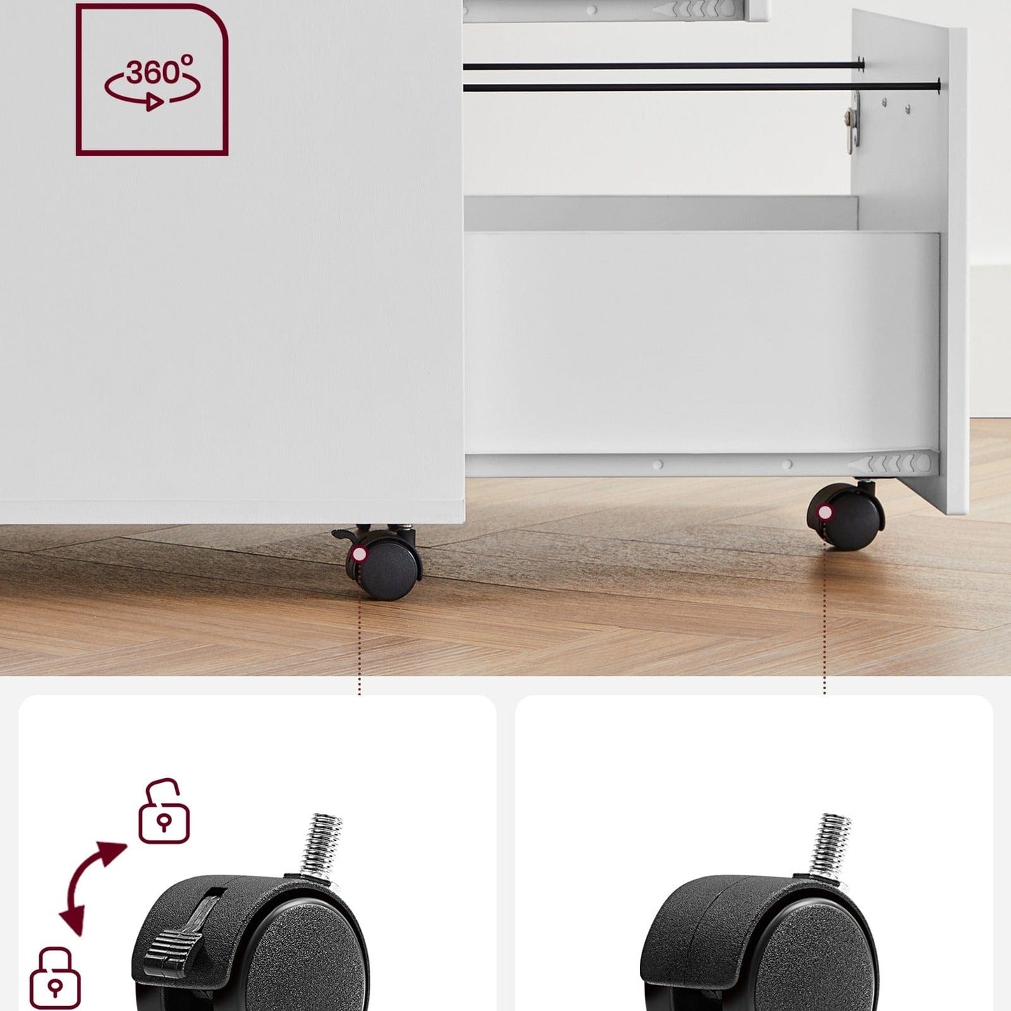 Caisson bureau avec serrure