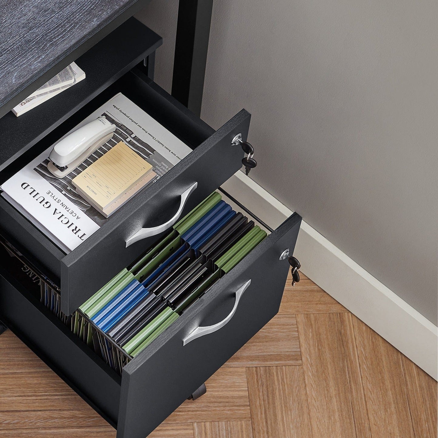 Caisson bureau avec serrure