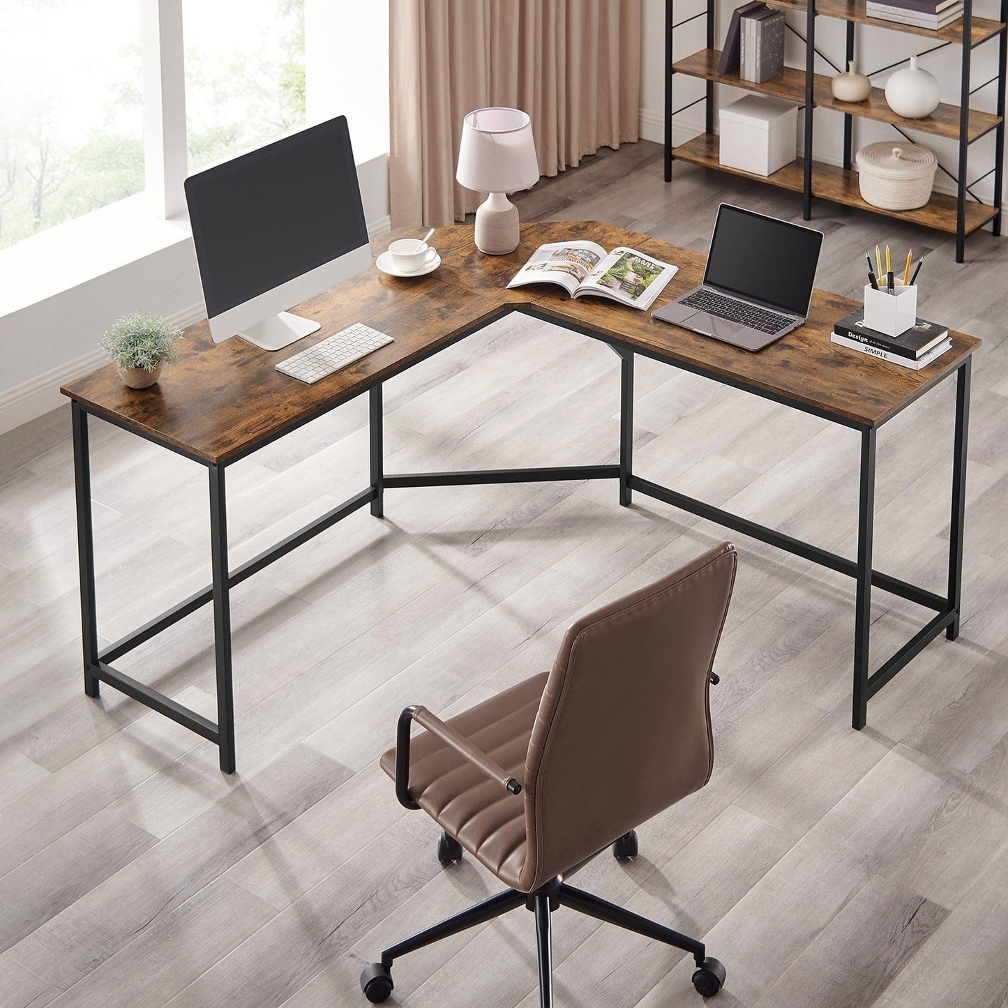 Bureau d'angle style industriel