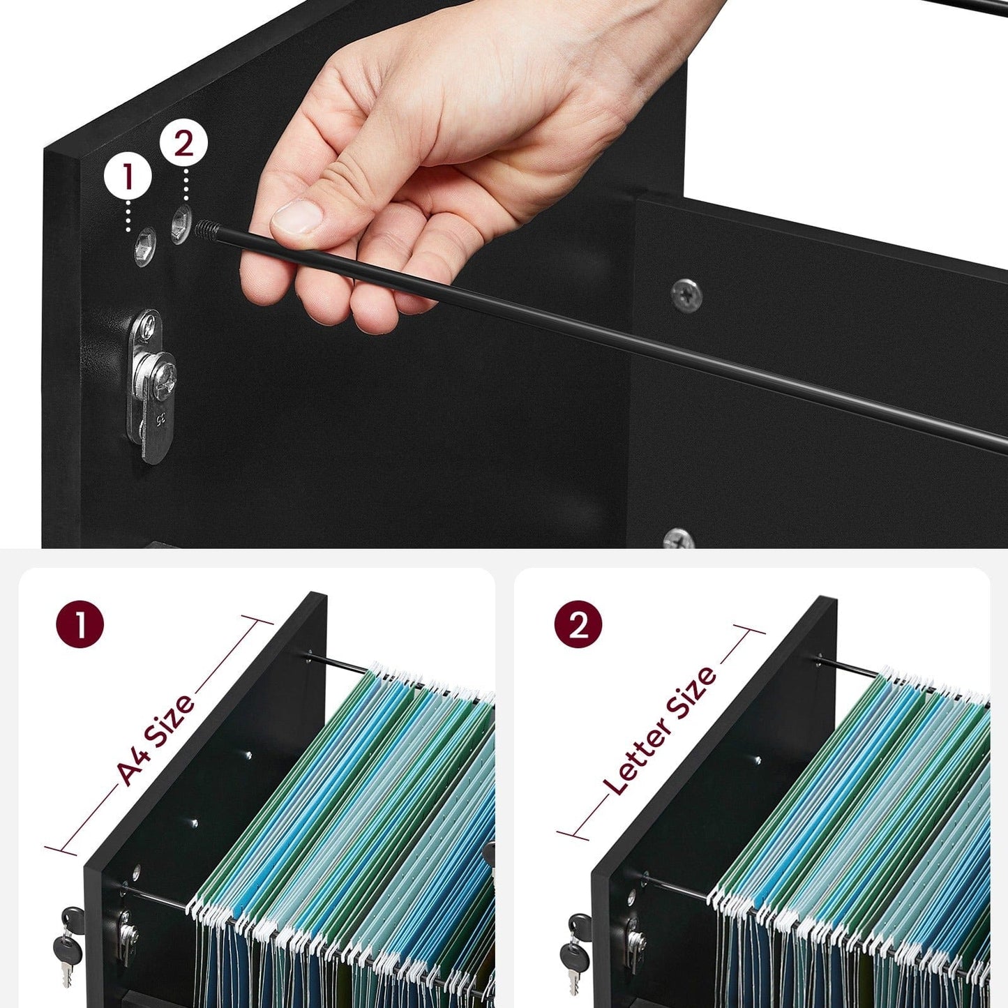 Caisson bureau avec serrure