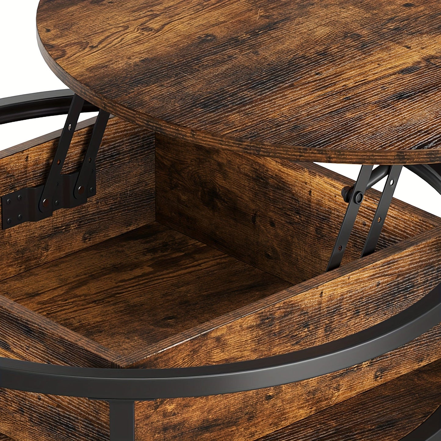 Table basse ronde en bois et metal