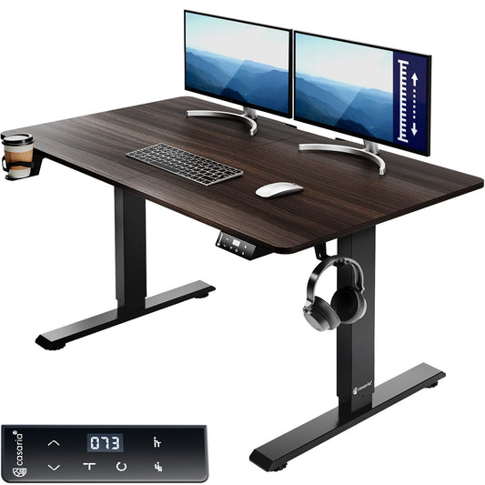 Bureau assis debout couleur ébène 110 cm