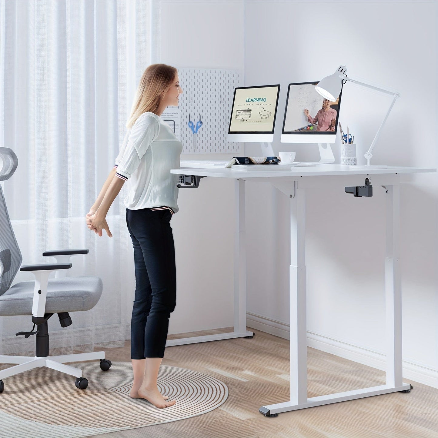 Bureau d'angle assis debout