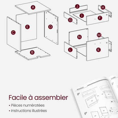 Caisson bureau avec serrure