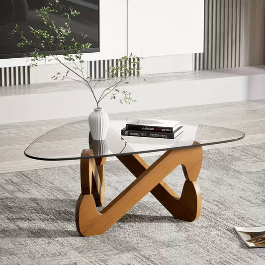 Table basse design en verre trempé