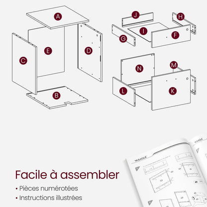 Caisson bureau avec serrure