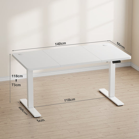 Bureau assis debout blanc 140 x 60 cm