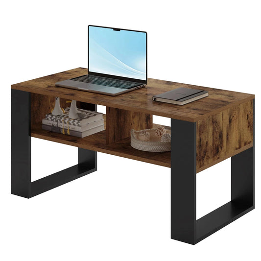Table basse acier bois design