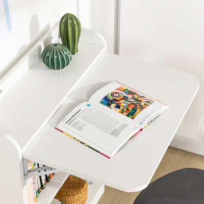 Bureau pliable petit espace avec étagère