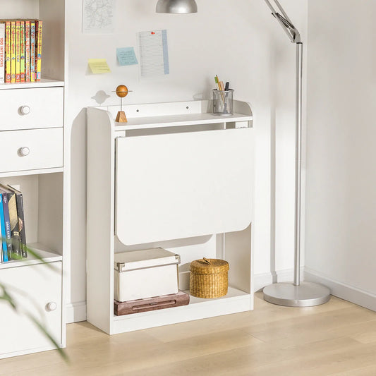 Bureau pliable petit espace avec étagère
