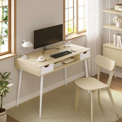 Bureau blanc et bois scandinave