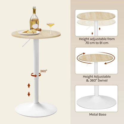 Table haute ronde bois
