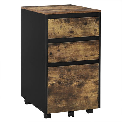 Caisson noir et bois 3 tiroirs