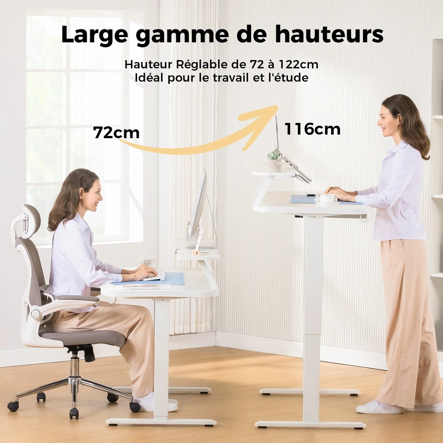 Bureau assis debout blanc